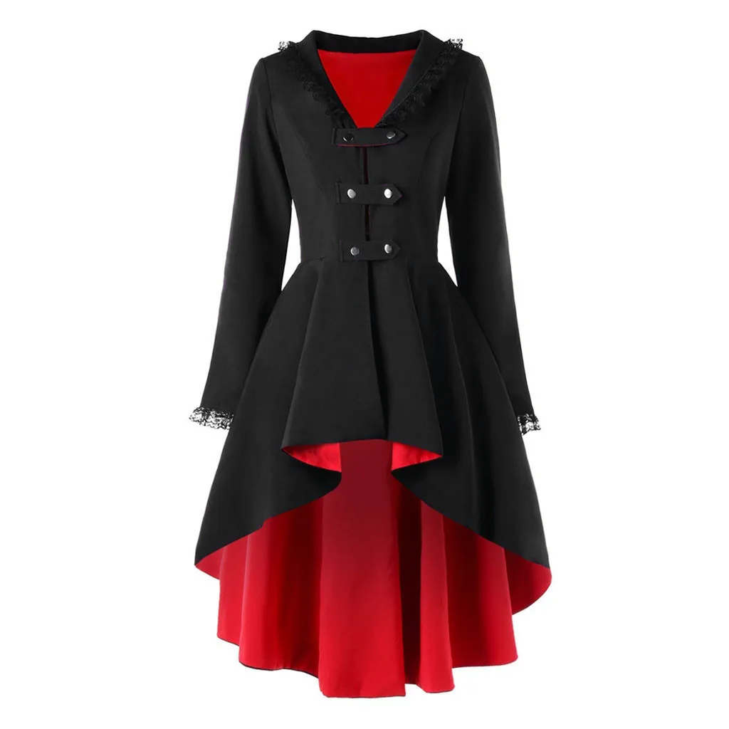 Женский зимний смокинг асимметричная юбка пальто английский стиль на шнуровке