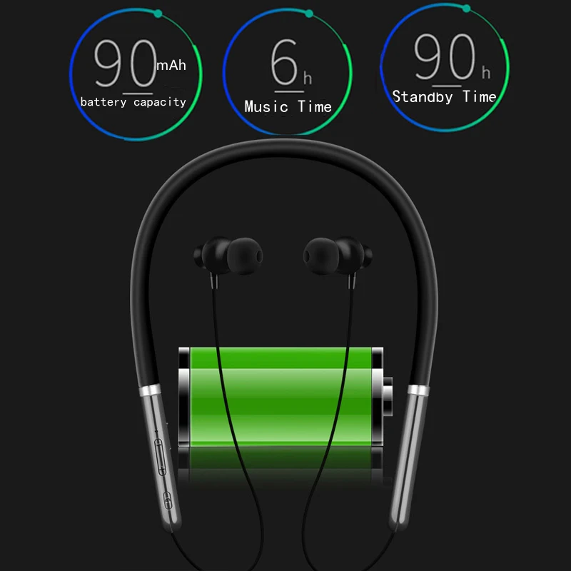 Подвесные спортивные беспроводные Bluetooth-наушники на шею для Samsung Galaxy a40 a50 a70 s8 s9 s10