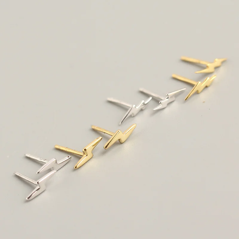 WTLTC серьги гвоздики в виде маленького молниеносного болта минималистичные