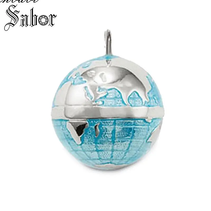 Кулон Глобус серебряный цвет черный для женщин и мужчин модный подарок кулон