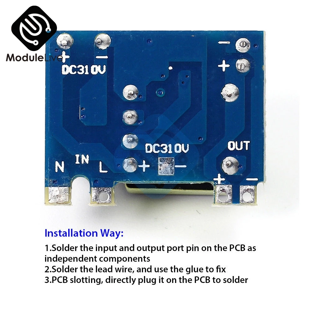 AC DC 5V 600mA блок питания 3W изолированный Переключатель 220V до понижающий модуль