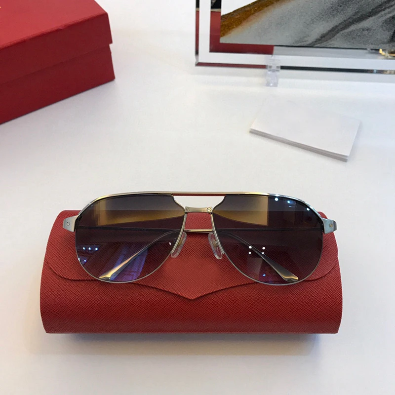

Frosted metal half-frame oval gradient color reflective ladies glasses CT0230S gold fashion men's sunglasses