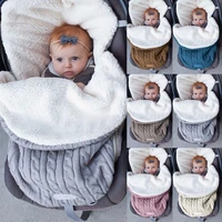 baby stroller sleeping bag thick woolen knit and velvet outdoor warmth sleepwear saco dormir infantil pijama bebe pijamassleeper