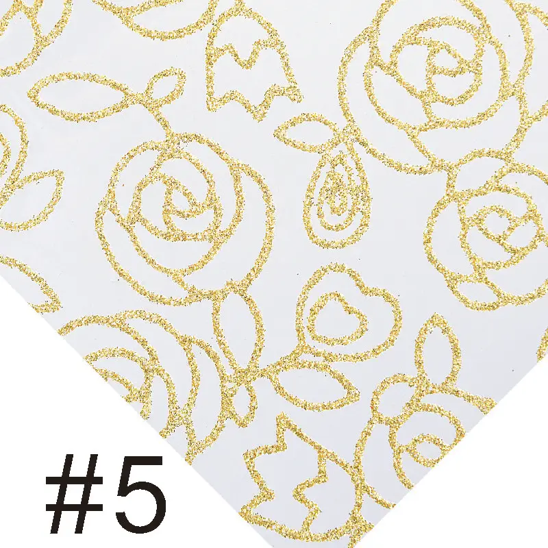 

A4 Size 1 Pcs 20*33cm Rose Transparent Printed PVC Synthetic Leather Fabric,DIY Hair Bow Handbag Crafts Materials