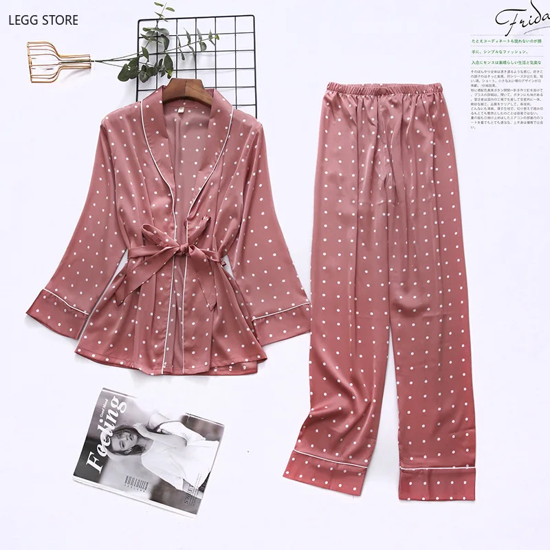 

Sexy Print Female 2PCS Pajamas Suit Home Clothing Intimate Lingerie Nightwear Homewear 2021 New Satin Nightgown Pyjamas