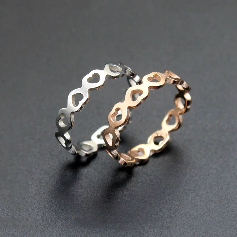 Кольцо из нержавеющей стали в форме сердца ювелирные изделия для женщин молодых