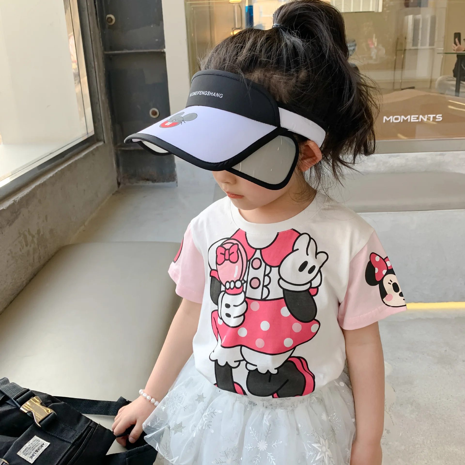 

Disney 2021 New Children's Cartoon Hat Boys and Girls Sunshade Baseball Hat Hip Hop Sun Hat Mickey Mouse Series baby hat