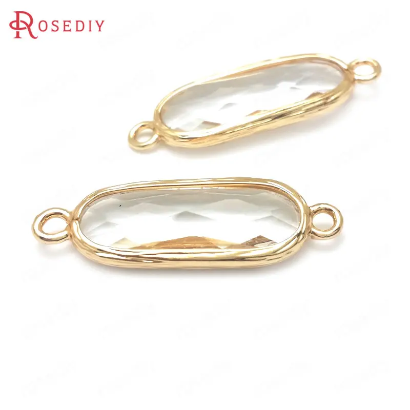 (C606)10 штук, 29x 9 мм, высокое качество, цвет шампанского, золото, латунь + белый бокал, 2 отверстия, круглые, прямоугольные, соединительные подвески