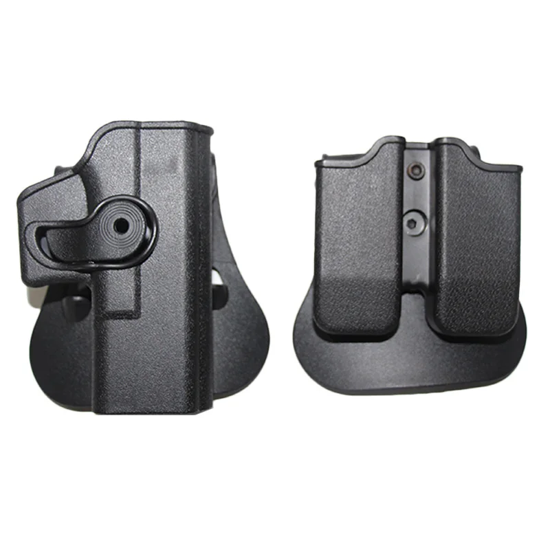 Black set with Pouch IMI Glock Holster Hunting Tactical Combat Gun Holster for Glock 17 19 22 26 31 Pistol Holsters Airsoft Case with Clip Pouch - Цвет: Black set with Pouch