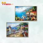 Наборы для вышивки крестом, водорастворимые узоры на холсте, 14CT, Приморский берег, пейзаж, морское побережье, corridor-NCMS087