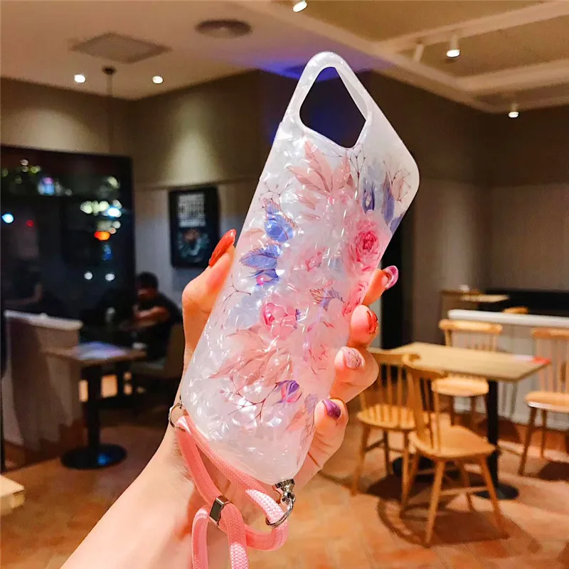 Подходит foriPhone11pro мобильный телефон натуральная основа цветок кластера мягкое