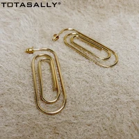 totasally metal stylish geometric designs earrings for women golden hoop earrings lady anti allergic party jewelry dropship