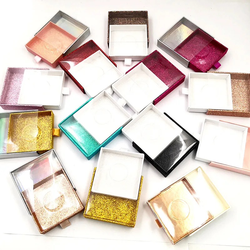 100 шт. квадратная прозрачная коробка для ресниц с выдвижным ящиком Бесплатная