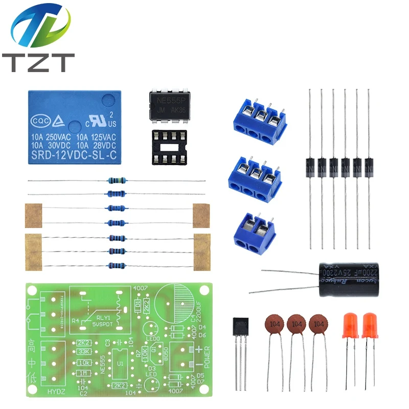 Контроллер уровня воды NE555 с датчиком, автоматический насосный модуль для самостоятельной сборки, обучение принципам электроники для студентов.