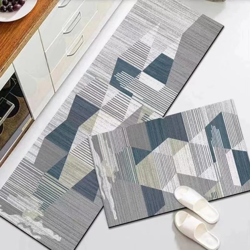 Коврик для кухни водостойкий противоскользящий с геометрическим узором | Дом и