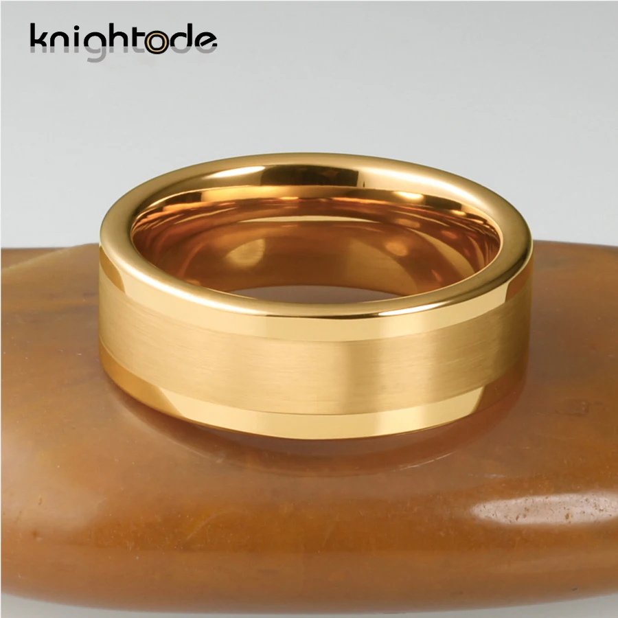 6 мм 8 с золотым Вольфрам Карбидное кольцо обручальное для Для мужчин женщин