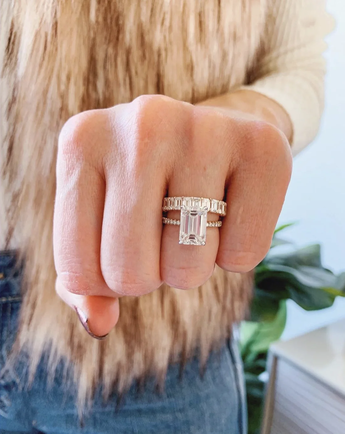 

2020 New 925 Sterling Silver Emerald cut Diamond rings finger Wedding Engagement Cocktail Ring set for women Luxury Fine Jewelry