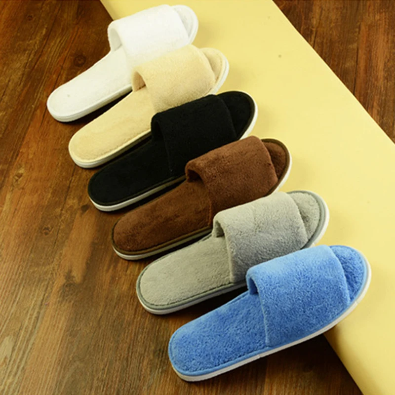 Тапочки унисекс Зимние с мягкой подошвой для гостиниц путешествий портативные