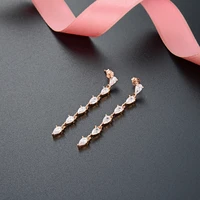 s925 sterling silver earrings simple style personalized fashion long earrings trendy rose gold jewelry