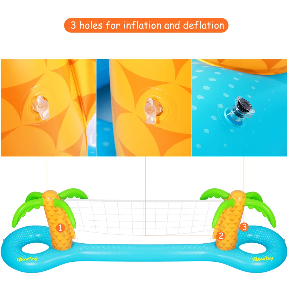 

IBASETOY 1PC PVC Inflatable Volleyball Game Set Floating Swimming Pool for Family Kids
