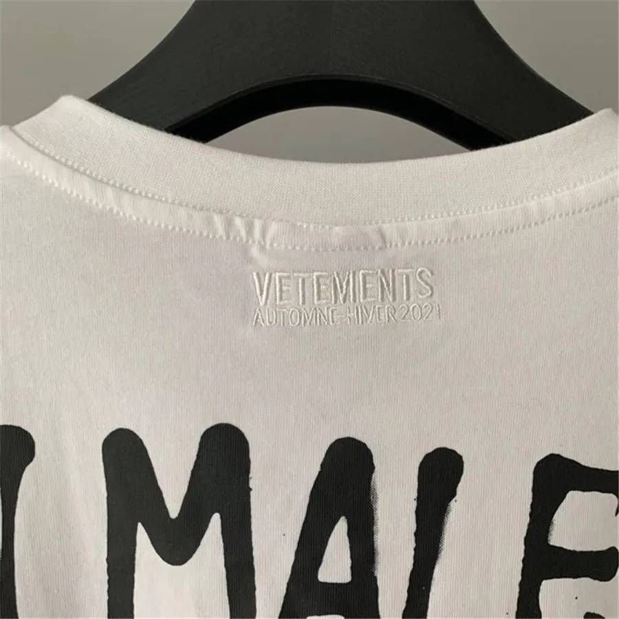 Белая футболка VETEMENTS Tick PERSON для мужчин и женщин мужская женская с принтом