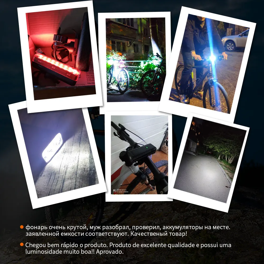 HKX8 Bike Light 10000-1200mAh High Lumens Led Bicycle Flashlight USB Rechargeable Front Headlight for Cycling Road MTB LED Light