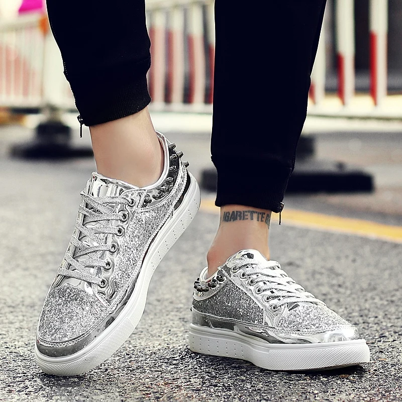 Big Size Men Shoes Brand Summer Flats Casual Lace Up Mens Trainers Golden Fashion Lovers Zapatillas Deportivas Hombre | Обувь