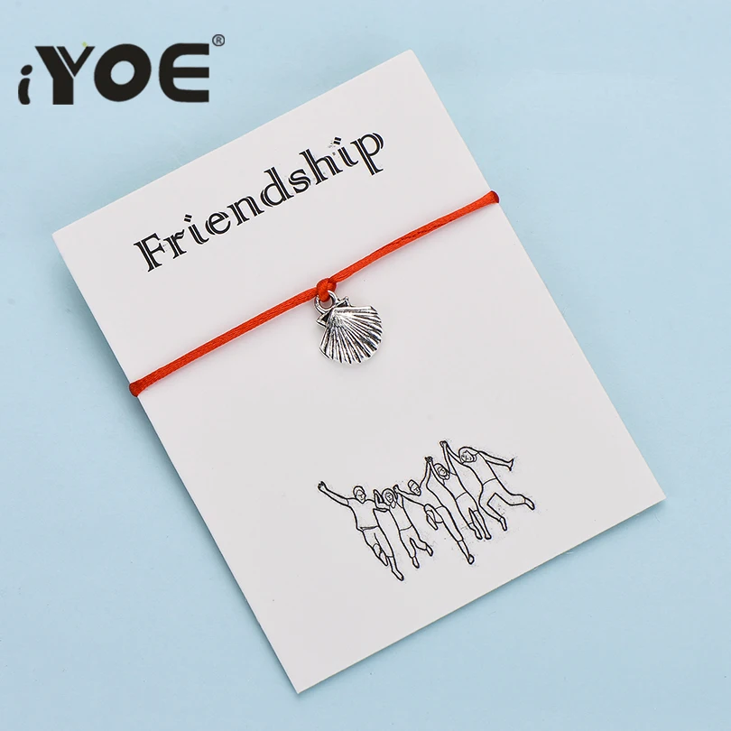 IYOE браслеты для женщин и детей винтажные из сплава в форме ракушки ручной работы