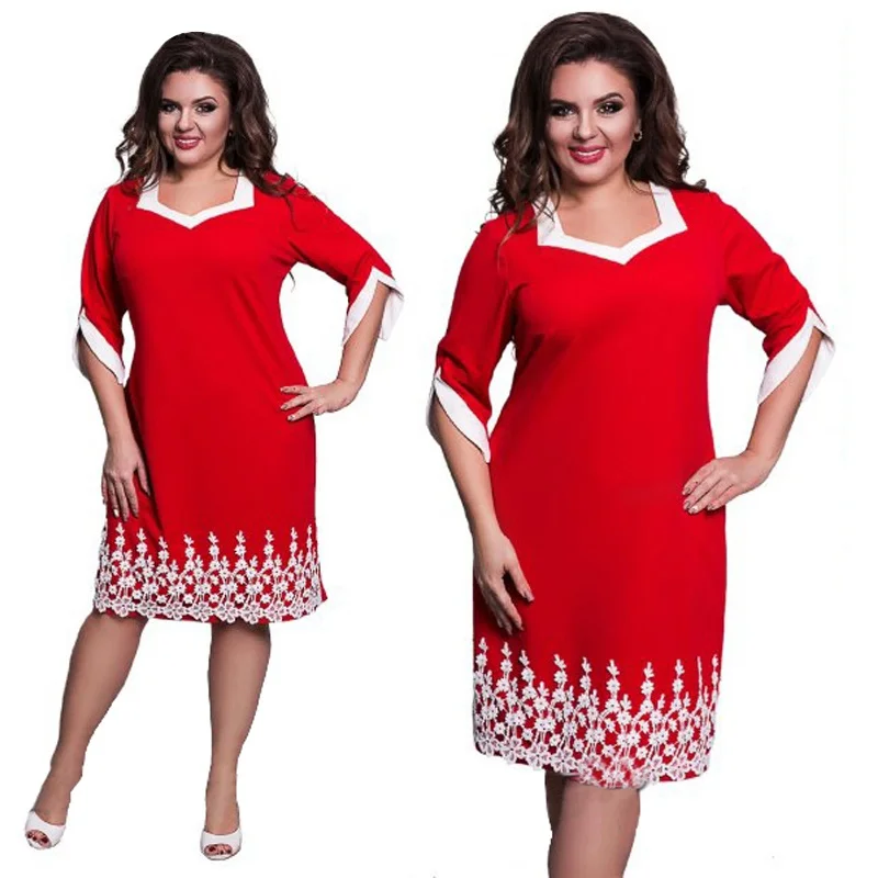 Летние Стильные офисные женские платья больших размеров повседневные свободные