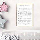 You Are My Sunshine Колыбельная печать, детская Настенная картина, Декор, лист, музыкальный постер, картина, детская комната, домашнее украшение