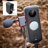 for insta360 one x2 charging audio adapter mini microphone external adapter panoramic camera accessories