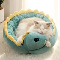 pet cat bed house dinosaur round small dog beds for cats lovely puppies mat soft sofa dogs nest warm kitten sleep mats products