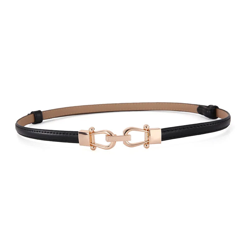 

Women Punk Chain Belt Adjustable Black Double/Single Eyelet Grommet Metal Buckle Leather Waistband For Jeans Slimming Body Belts