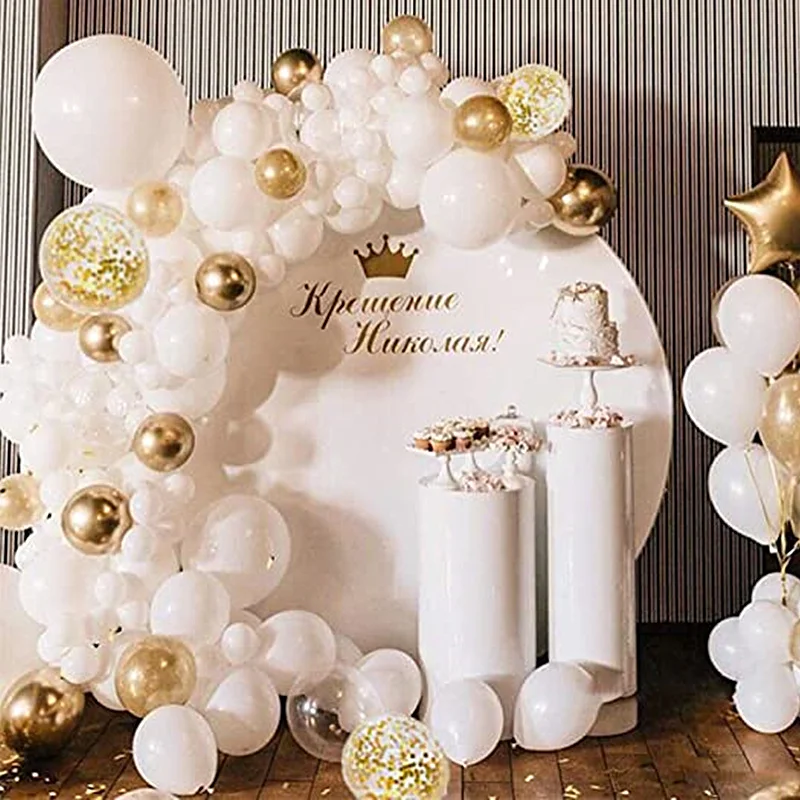 46 шт./компл. металлический золотой воздушный шар в форме арки Φ белые воздушные