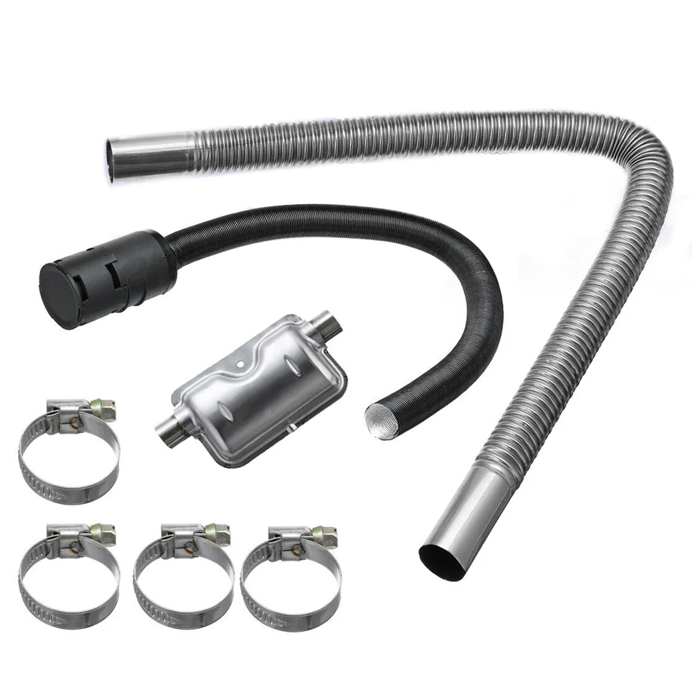 

New 1set Car Exhaust Pipe Noise Reduction 24mm Exhausts Silencer Durable Combustion Air Pipes Practical 25mm Filter