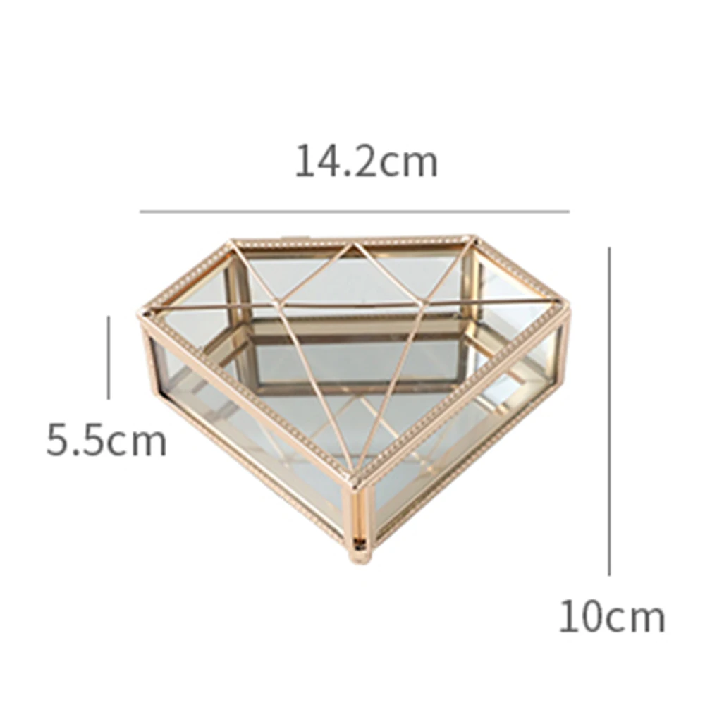 

Diamond Shape Glass Jewelry Boxes & Organizers Necklace Holder Glass Decoration