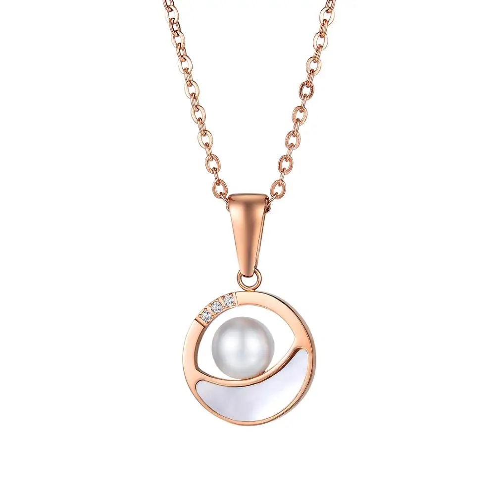 

fashionable joker character mother-of-pearl titanium steel contracted necklace set rainstone stone