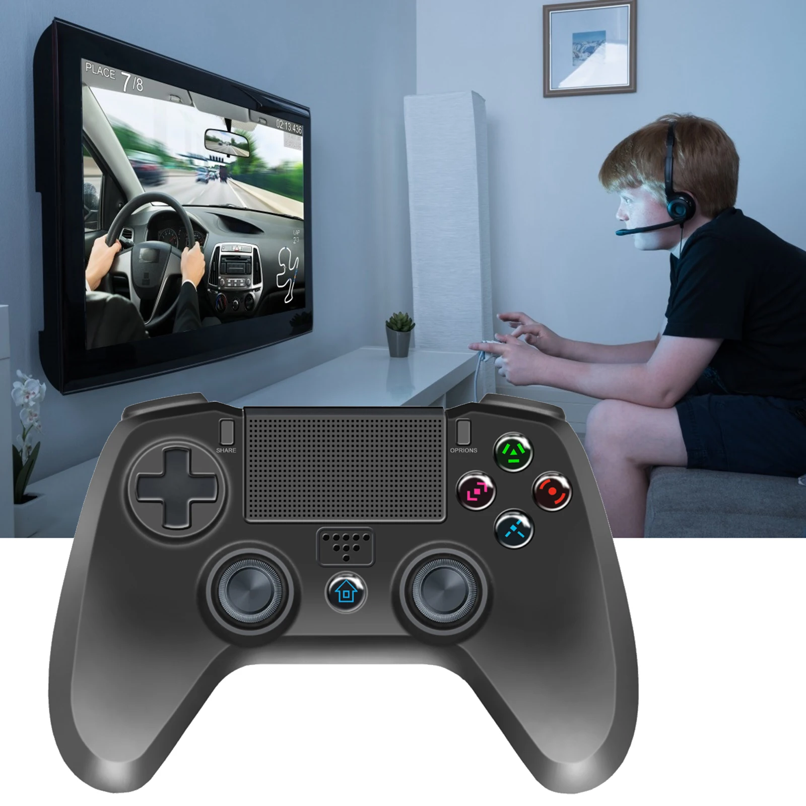 

Беспроводной игровой контроллер, Bluetooth геймпад, игровой джойстик, контроллер подходит для консоли Playstation4 PS3