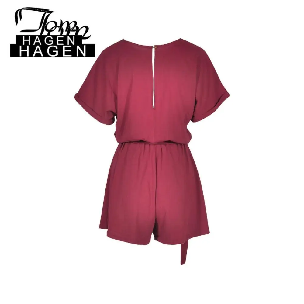 Новый Модный женский сексуальный комбинезон с коротким рукавом повседневный