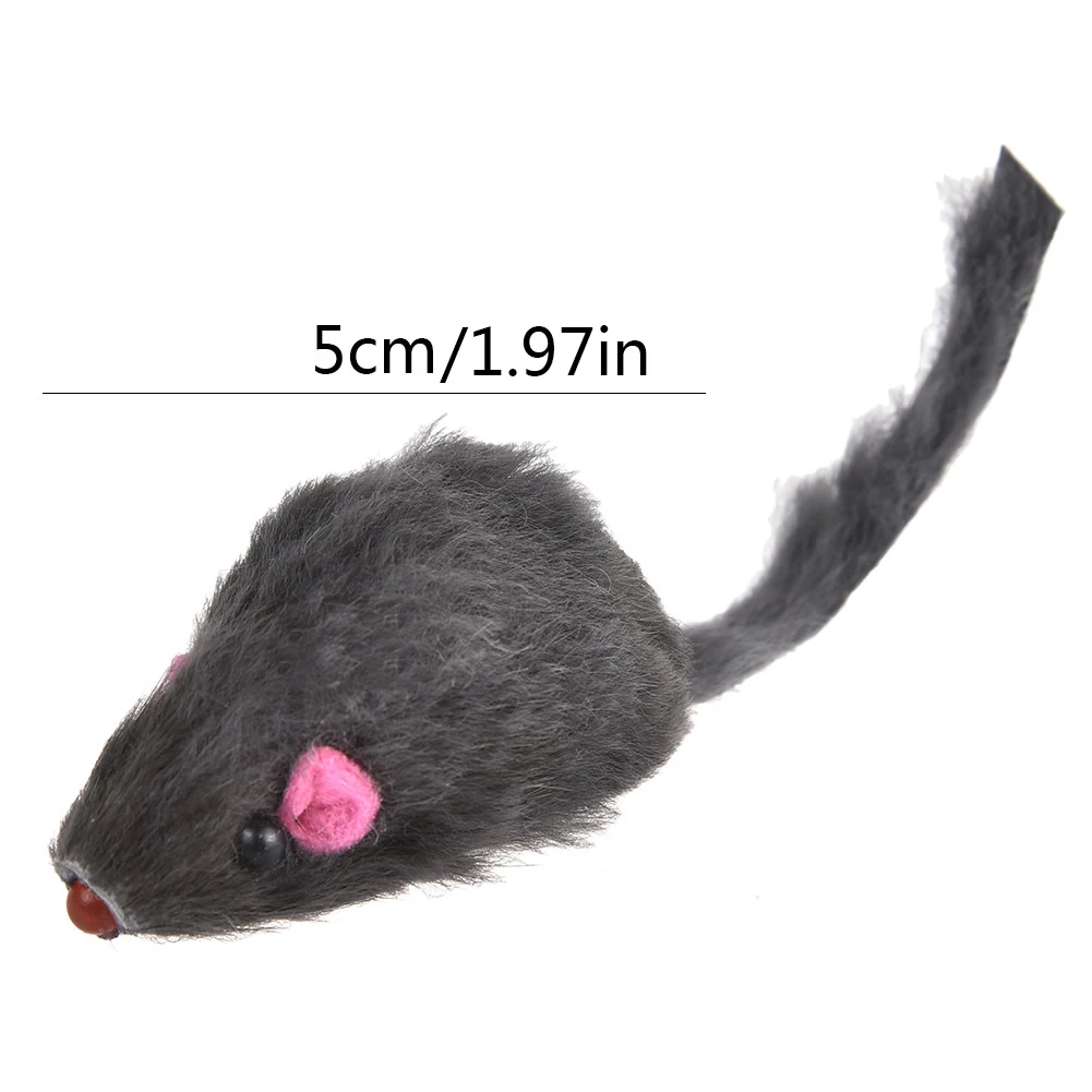 

12pcs Mouse Real Fur Mixed Loaded Toys for Pet Cat Kitty with Sound Simulation Fluff Mouse Toys Mixed Color Pet Toy Supplies