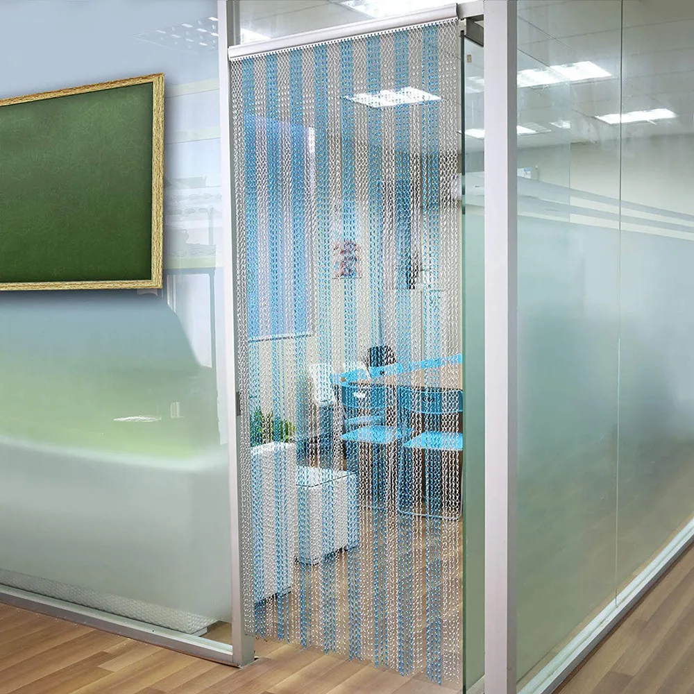 Черные алюминиевые цепи полосы металлические звенья двери жалюзи занавес муха