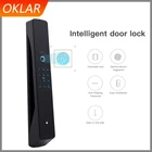 Умный биометрический электронный дверной замок OKLAR с сенсорным экраном и цифровым паролем врезной замок безопасности для дома и офиса