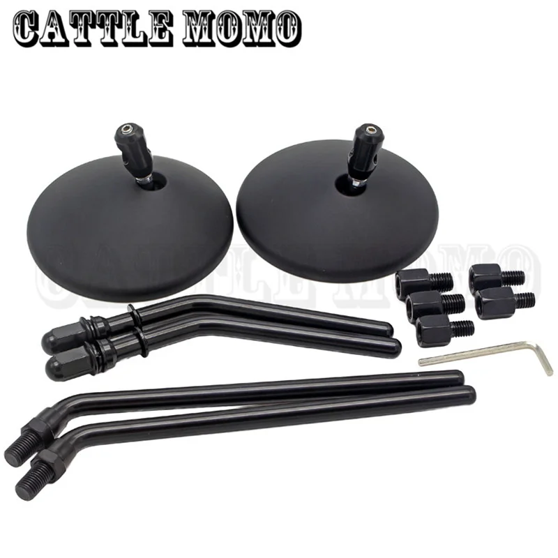 Мотоциклетные круглые выпуклые зеркала заднего вида в стиле ретро для Harley 883 1200