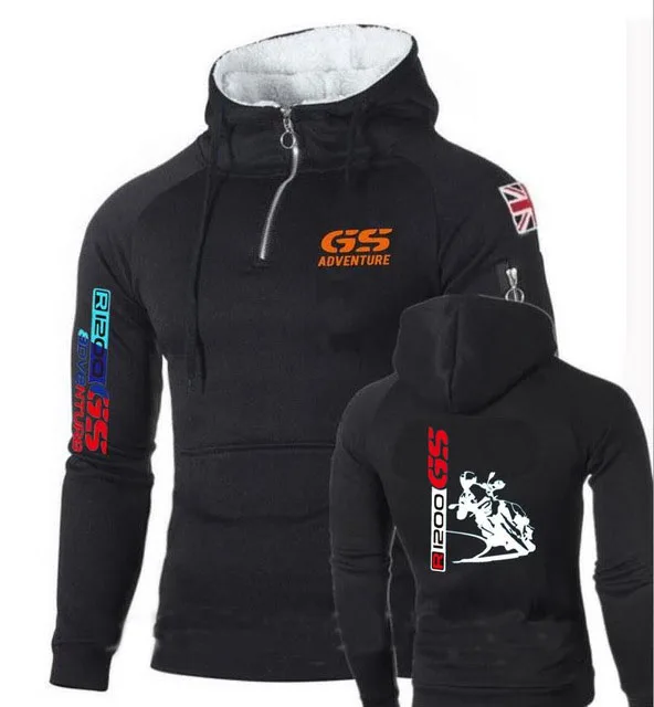 

NEW Fleece Hoodies Men Motorsport R 1250 Gs Zipper Sportswear Motorcycle Print hoodies Winter hip hop Mens Tracksuits y7