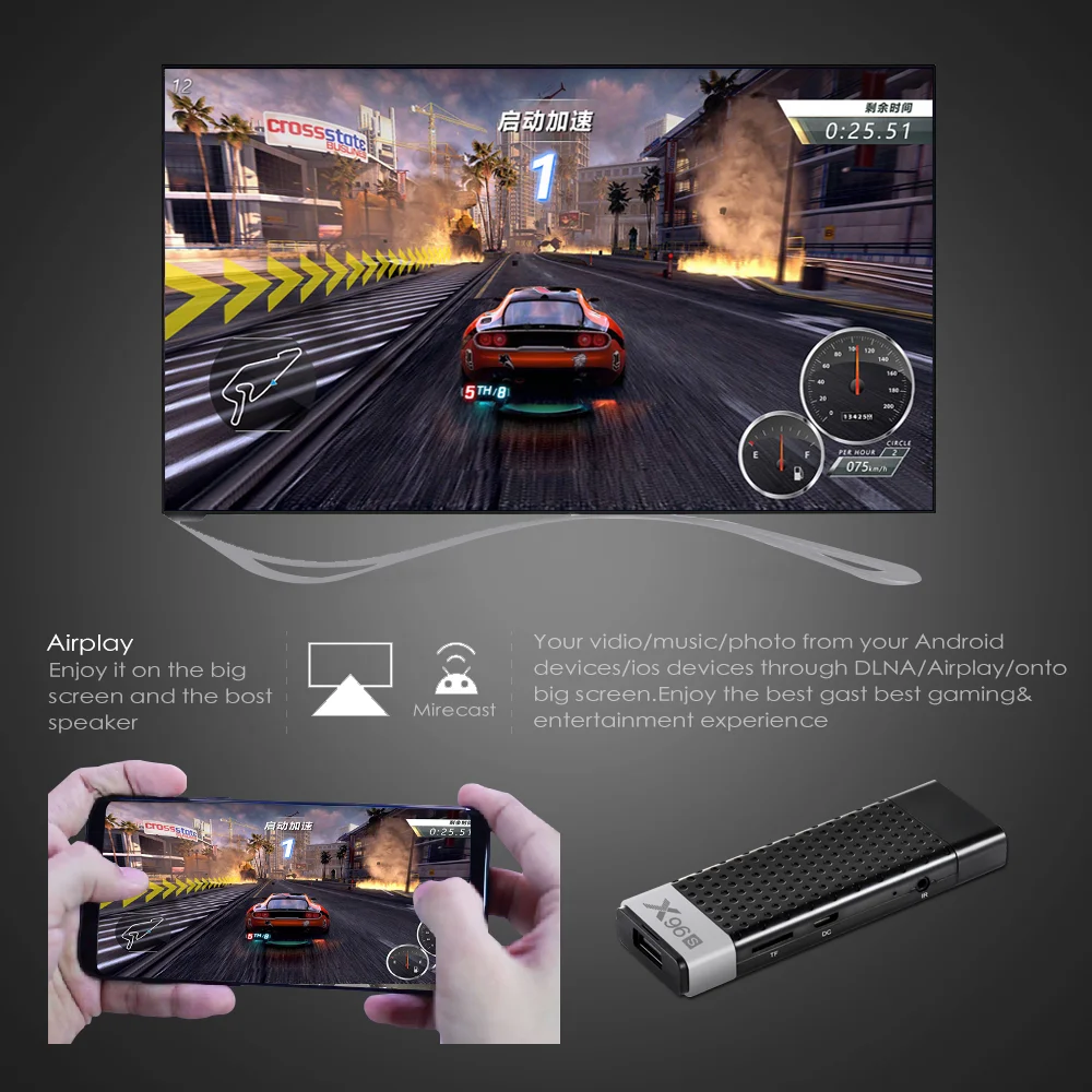 

Smart TV Stick Android 9.0 TV Box X96S Amlogic S905Y2 DDR3 4GB 32GB X96 Mini PC 5G WiFi Bluetooth 4.2 TV 4K Media Player