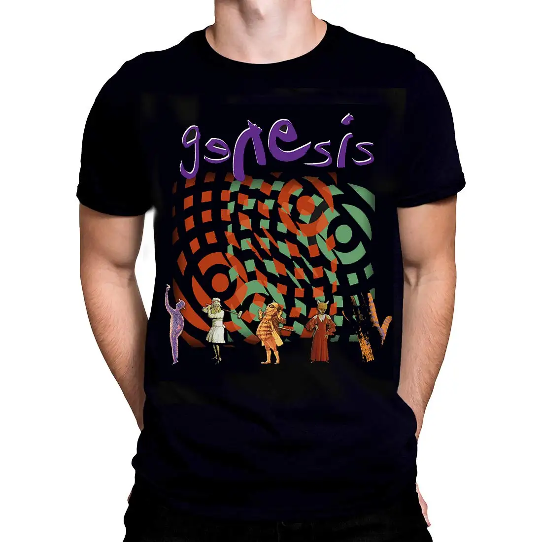 

Rock Off Genesis Collage - Mens T-Shirt Black Different Colours High Quality 100%