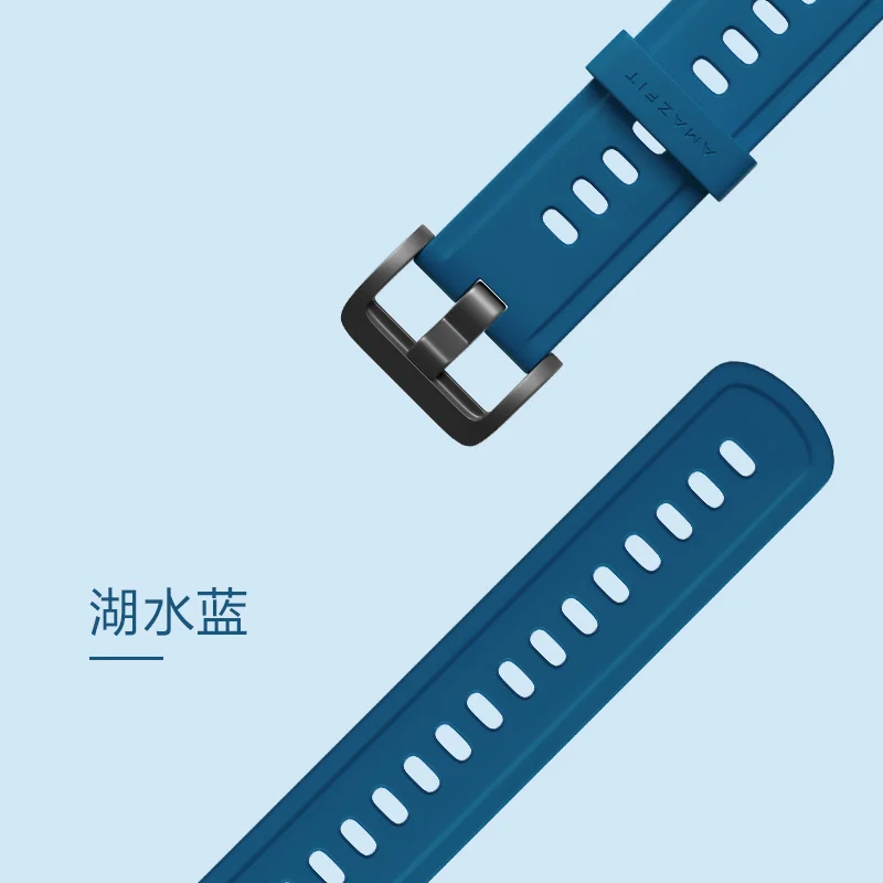 Lake Blue Ремешок для часов Силиконовый цветной браслет для Xiaomi Huami Amazfit GTR(47 мм и 42 мм) умные спортивные часы 2 2S& Bip Lite - Цвет: Lake Blue