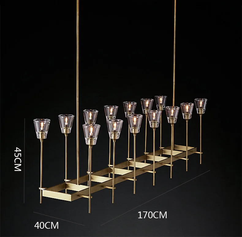 RH all copper post-modern chandelier simple beauty luxury designer model room living dining study bedroom villa lamps | Лампы и
