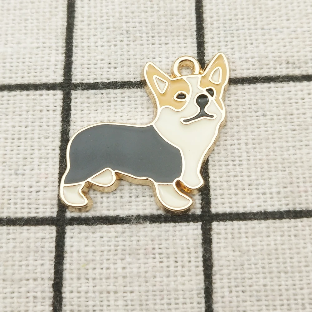 10 шт. эмалированные Подвески для собак 23 х25 мм