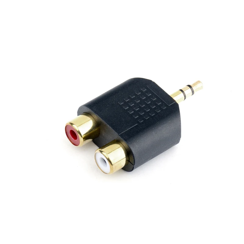 Переходник со штекера 3 5 мм на штекер 2 RCA розетка адаптер M/F Y разветвитель
